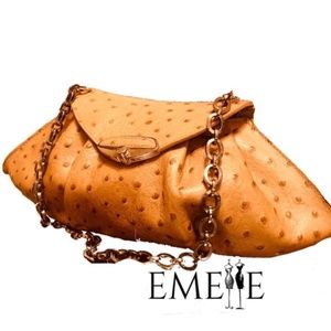 FURLA Ostrich Leather Clutch purse